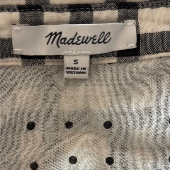 Madewell Courier Button-Back Shirt in Plaid With Polka Dot Cuff Sleeve - Picture 8 of 9